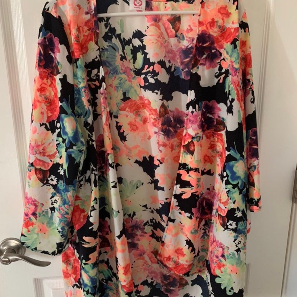 Neon floral kimono
